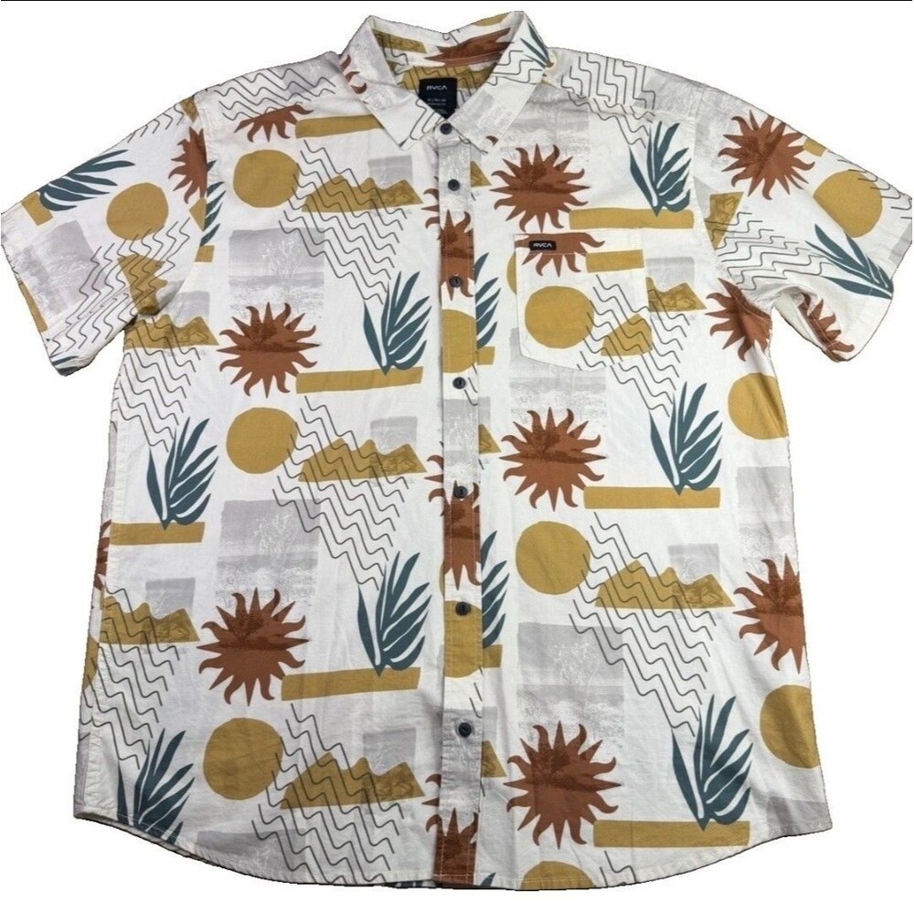 RVCA Anytime Button Up Shirt Western Print Aztec Style Men’s Size XL